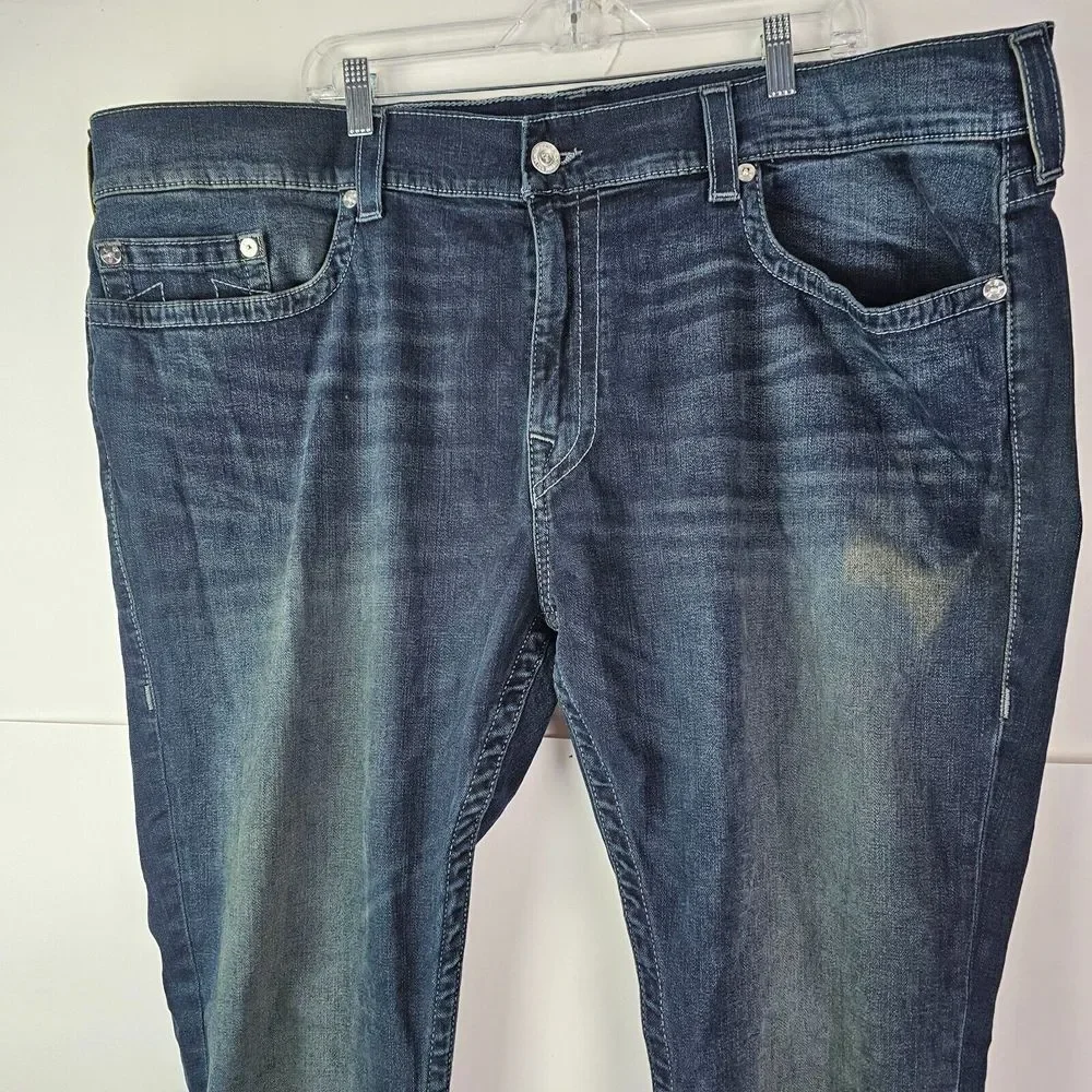 True Religion‎ Mens Rocco Relaxed Skinny Jeans Size 46 Blue Dark Wash